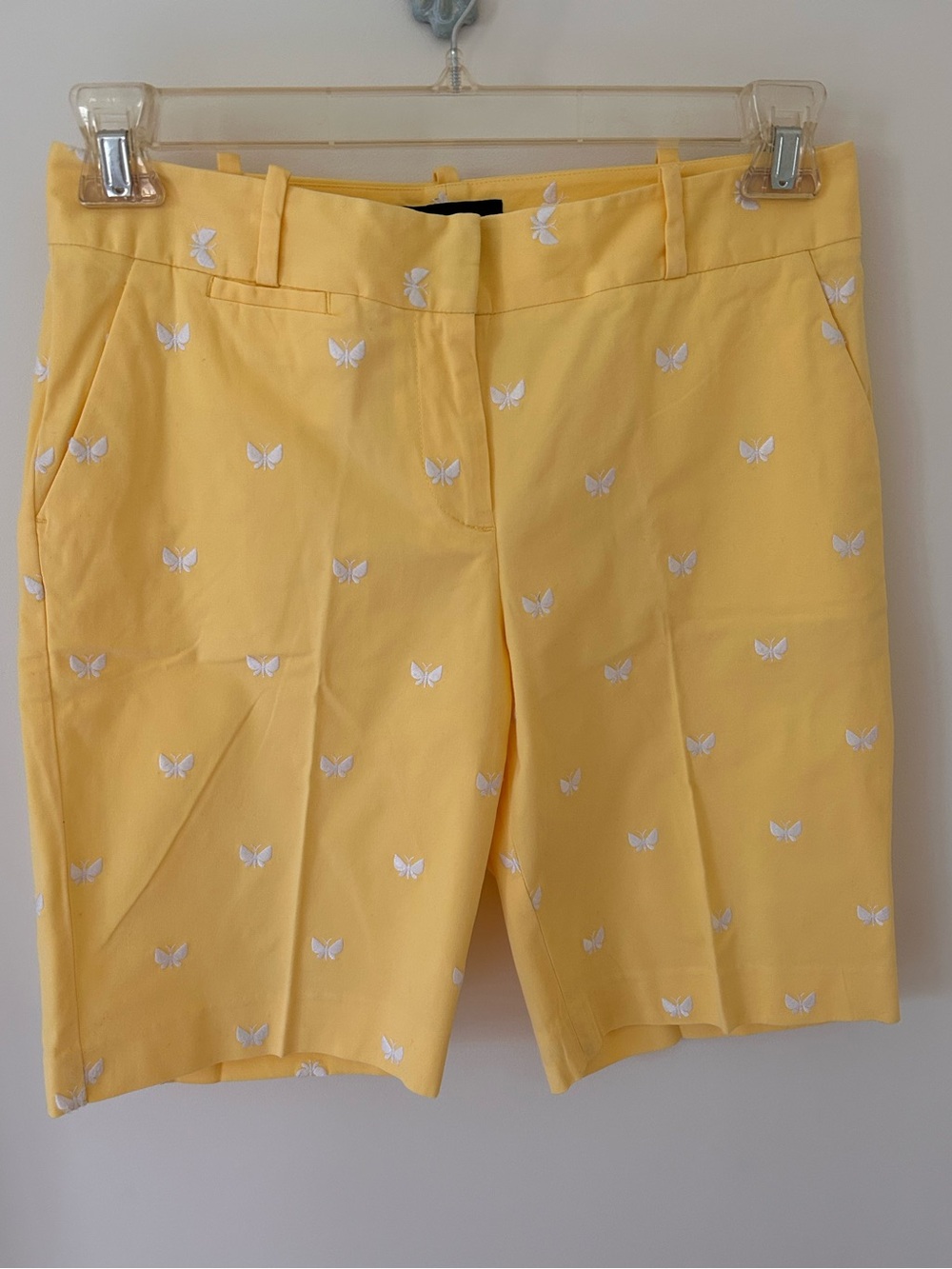 Sunshine Yellow Talbots Butterfly Embroidered Bermuda Shorts
Size: 6 Petite 
EUC
